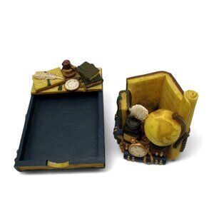 Library Desk Set Notepaper Tray and Pen Holder Vintage